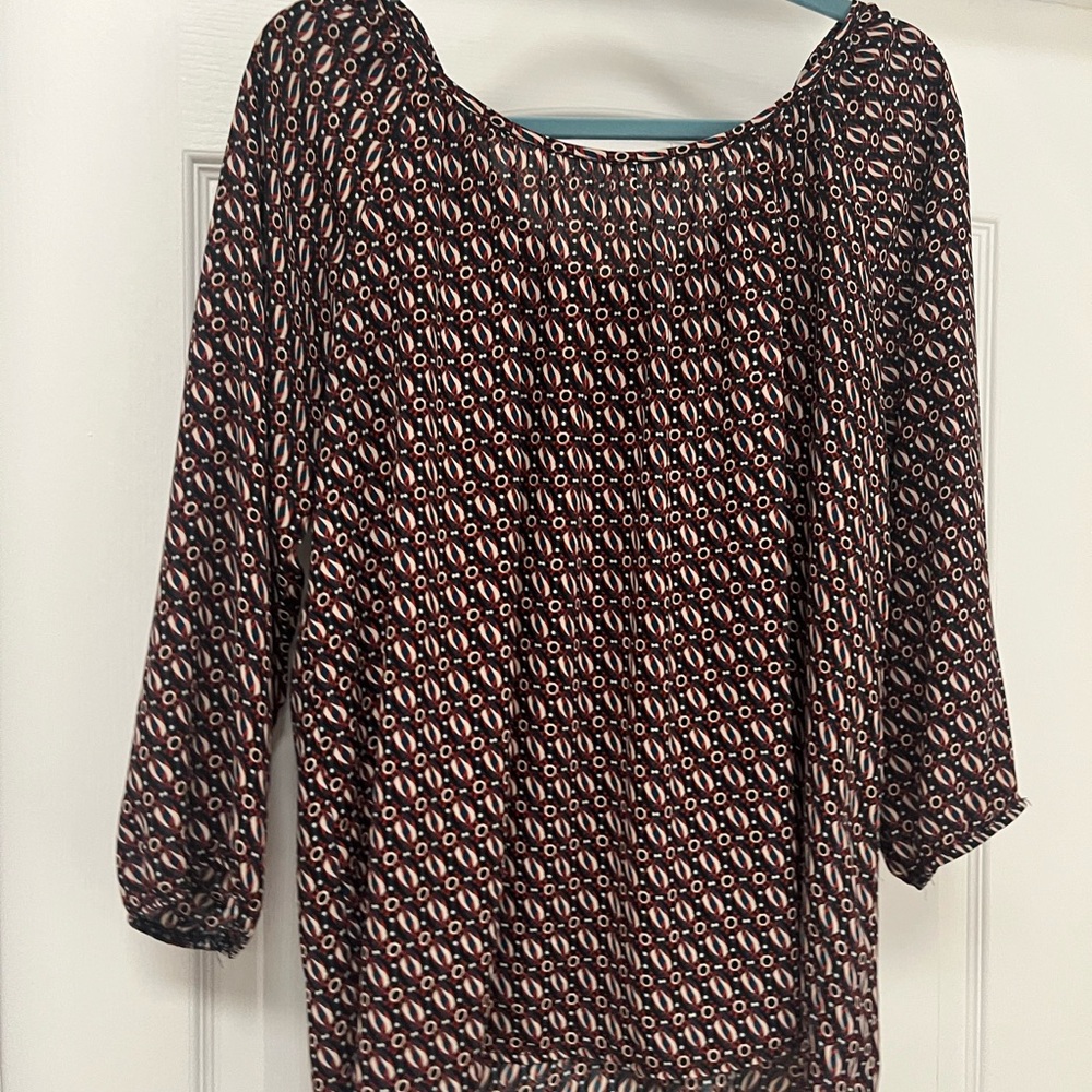 Papermoon Black and White 3/4 Sleeve Relaxed Blouse